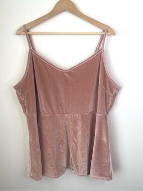 Torrid Sophie Stretch Velvet Pink Blush Swing Cami Top size 3